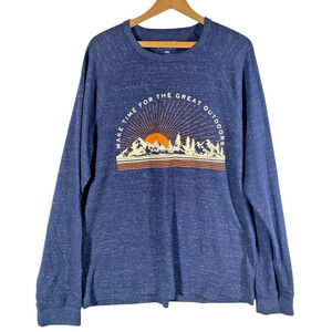 Sonoma Thermal Shirt Mens XXL 2XL Blue Knit Great Outdoors Gorpcore Hiking Core